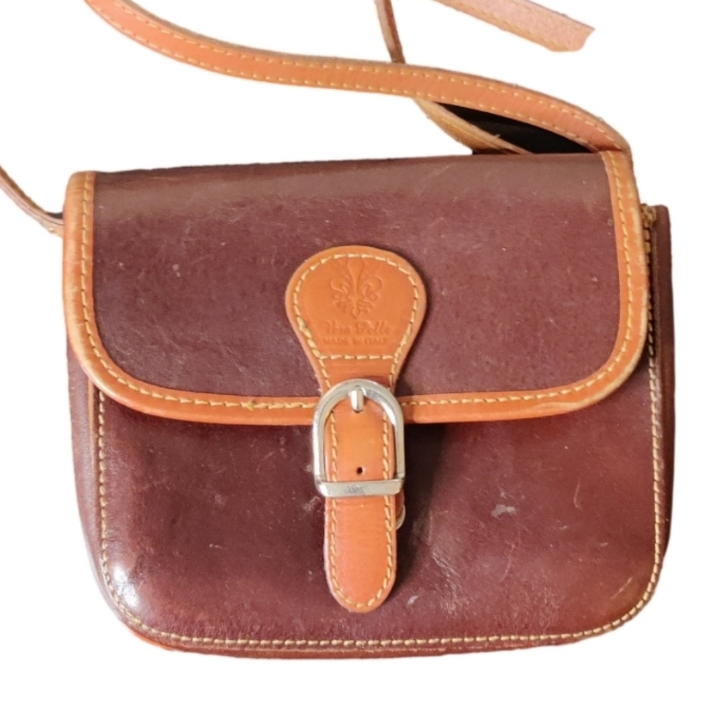 Vera Pelle Brown Leather Crossbody Bag